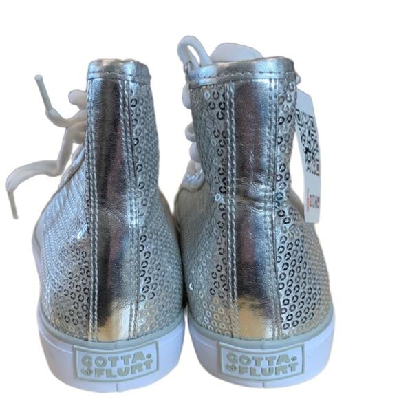 Gotta Flurt. Girls high top glitter Lace-up sneakers size size 2 - Picture 3 of 6